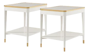 Pair of White Mid Century Style End Tables