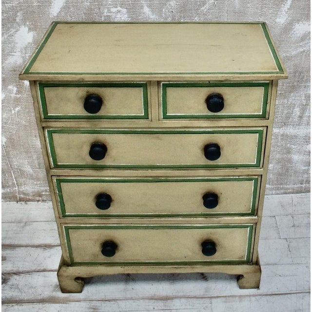 Olive Victorian Painted Chest of Drawers, 1880 For Sale - Image 8 of 10