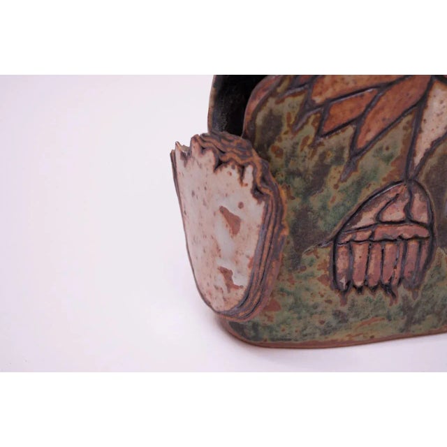 Green 1974 Studio Stoneware Floral Vase by Pollack For Sale - Image 8 of 13