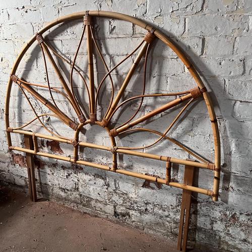 Vintage Bamboo Headboard for Queen Size Bed For Sale - Image 9 of 11