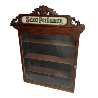 19th Century English Pharmacy Select Perfumery Wall Display Case For Sale