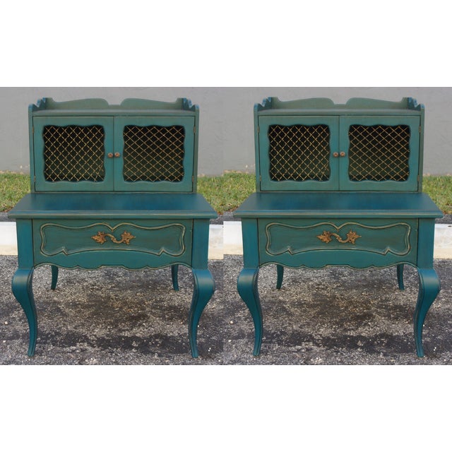 MidCentury Blue Nightstands Pair Chairish