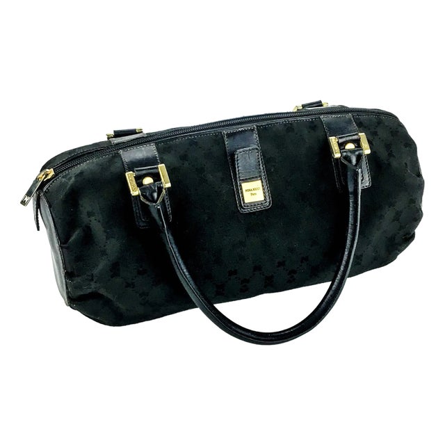 Nina Ricci Signature Canvas Top Handle Boston Bowling Bag For Sale