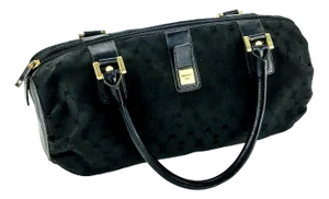 Nina Ricci Signature Canvas Top Handle Boston Bowling Bag