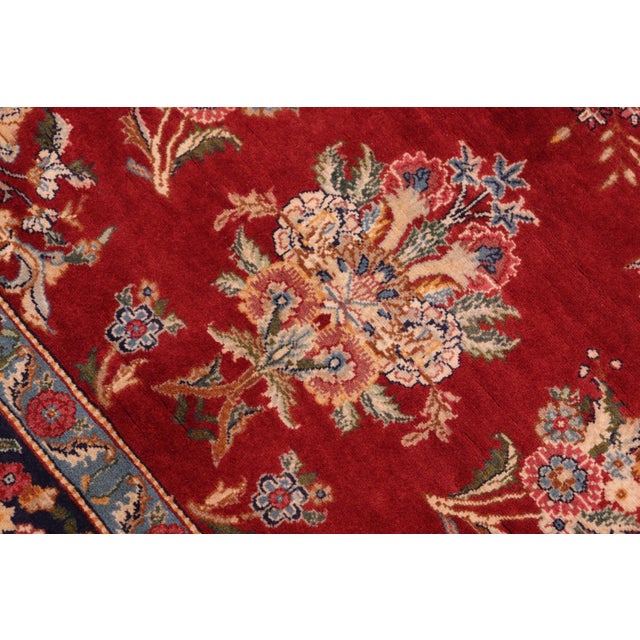 Medallion Elegant 1990's Pak-Persian Red/Blue Wool Rug - 6'0'' X 9'3'' For Sale In New York - Image 6 of 9