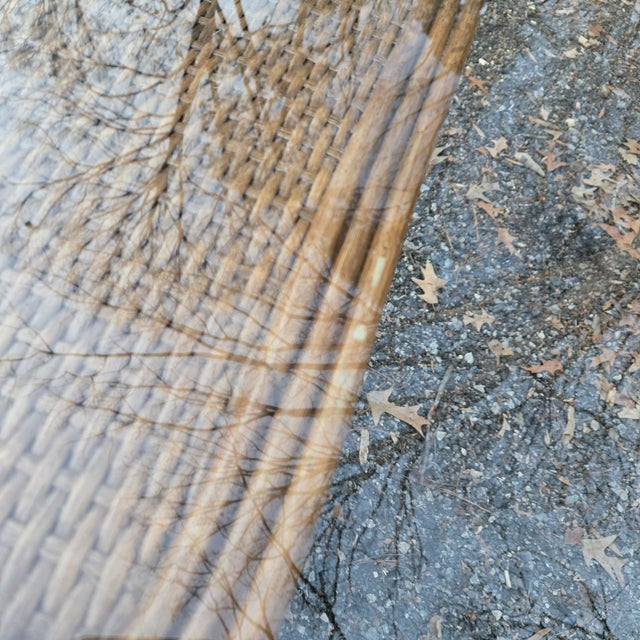 Late 20th Century Rattan Pencil Reed Glass Top Dining Table For Sale - Image 10 of 10