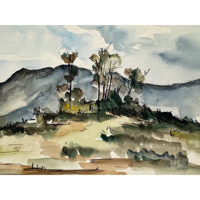 Original watercolor on paper by Henry Emil Salloch, also known as Heinz Emil Salloch, the German-born American artist and...