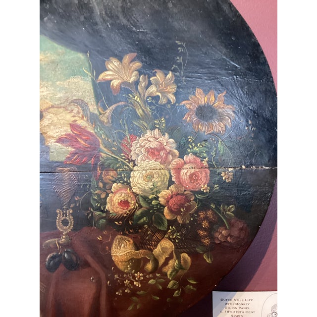 Late 18th Century Dutch School Still Life Painting With Monkey, Fruit, Flowers, and Birds - From the Collection of Iris Apfel For Sale In Baltimore - Image 6 of 9