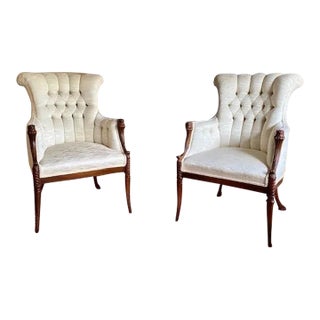 Mid-Century Hamilton Accent Chairs – Classic Style, Freshly Reupholstered- Set of 2 For Sale
