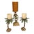 Hollywood Regency Late 20th Century Tropical Palm Tree Pillar Candle Holders - Set of 3 - Cast Metal - Gold & Verdigris - Coastal Maximalist For Sale - Image 3 of 12