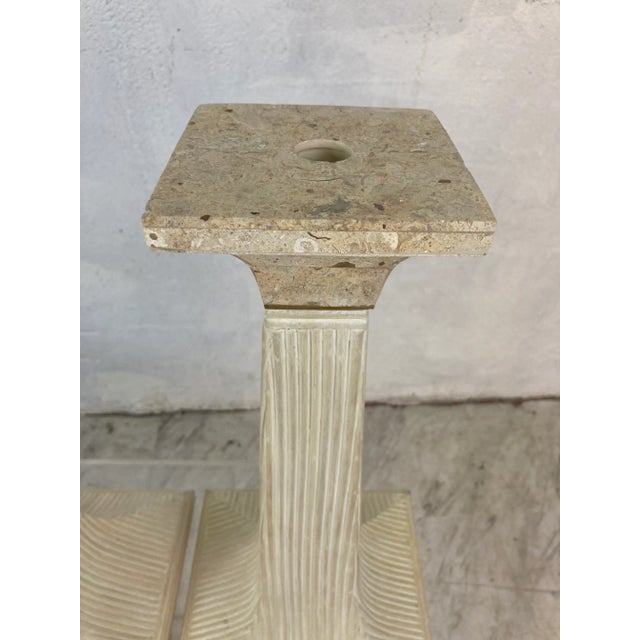 1970s Betty Cobanpue Style Candle Holders in Pencil Reed Rattan For Sale - Image 5 of 9