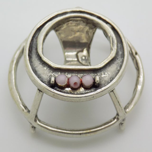 1980s Vintage Italian Handmade Genuine Silver and Small Plastic Pink Elements Baby Walker Dollhouse Miniature For Sale - Image 5 of 9