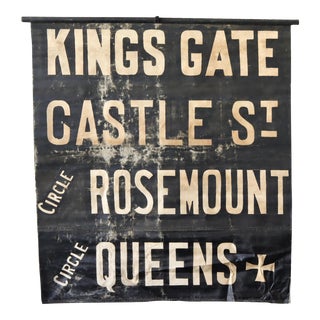 Early 1900s City of London Bus Blind For Sale