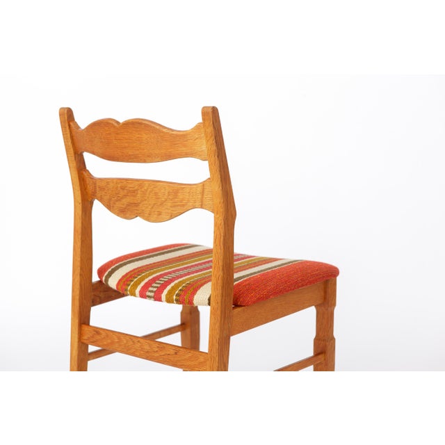 Beige Danish Modern Oak Dining Chairs by Henning Kjærnulf for EG Furniture, 1970s, Set of 4 For Sale - Image 8 of 10