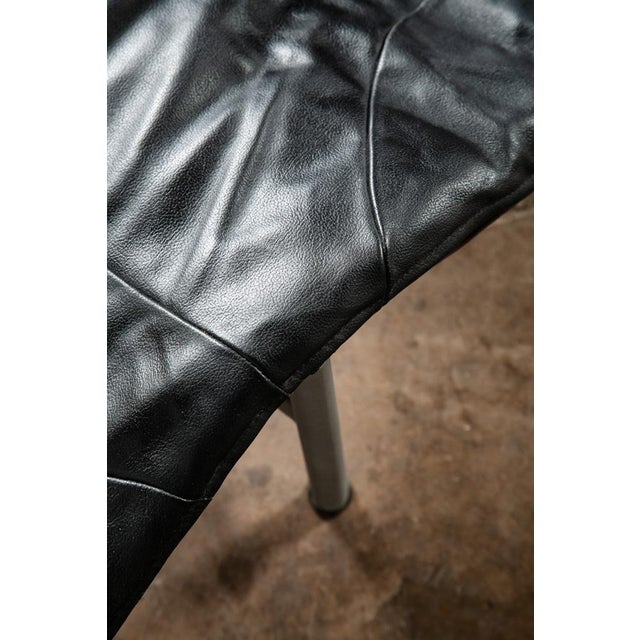 Black 1970s Tord Bjorklund Attributed Mid Century Danish Modern Chaise in Black Leather & Metal For Sale - Image 8 of 8