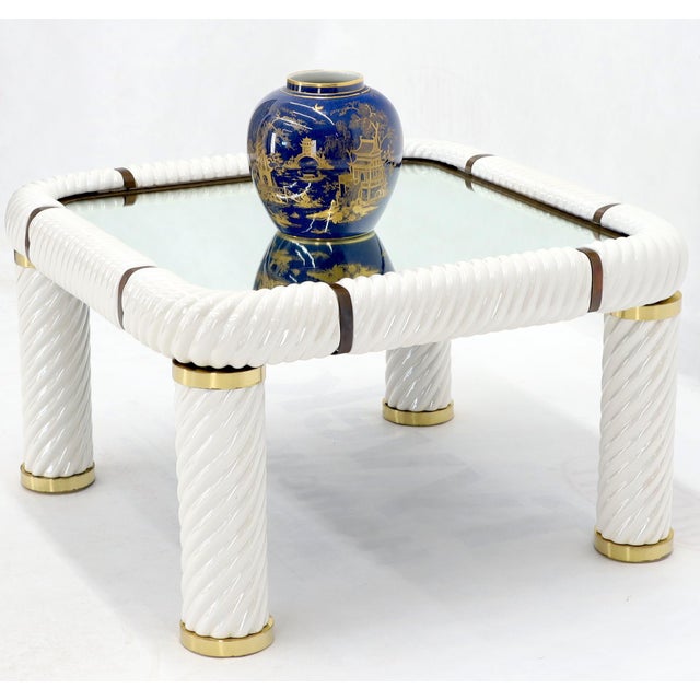 Tommaso Barbi Tommaso Barbi Midcentury Italian Modern Porcelain Square Coffee Side Table For Sale - Image 4 of 13