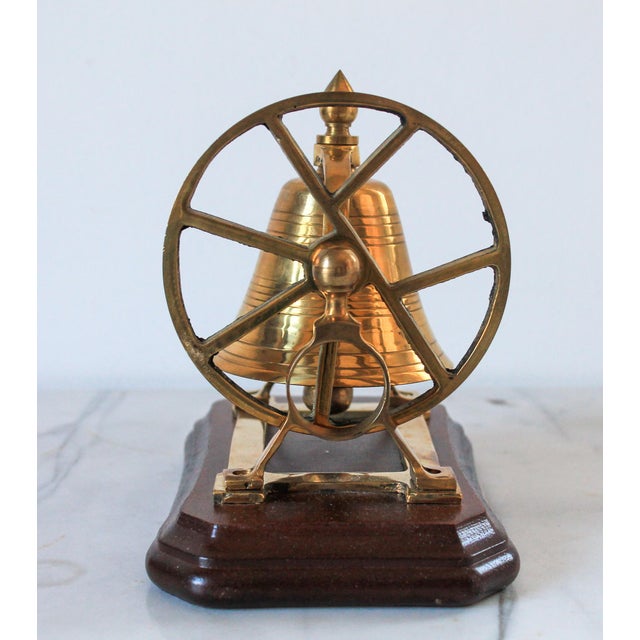Vintage Solid Brass and Wood "Abby Bell" For Sale In Milwaukee - Image 6 of 12