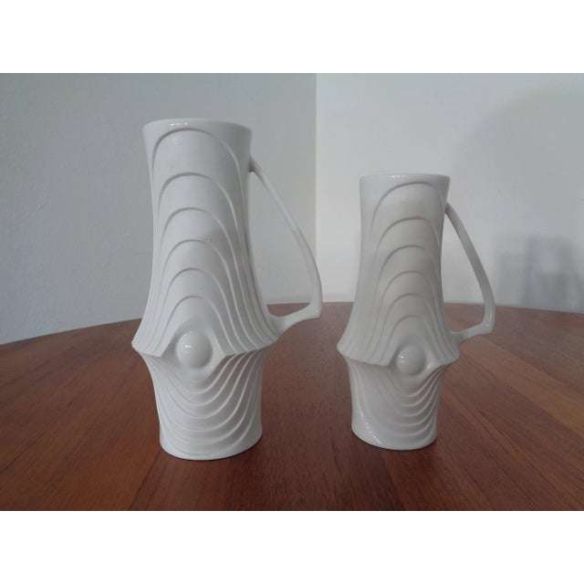 White Mid-Century Op Art Vases from Royal KPM, 1960s, Set of 6 For Sale - Image 8 of 18