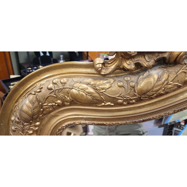 Antique 19th Century Gilt French Mantel Mirror For Sale - Image 10 of 13