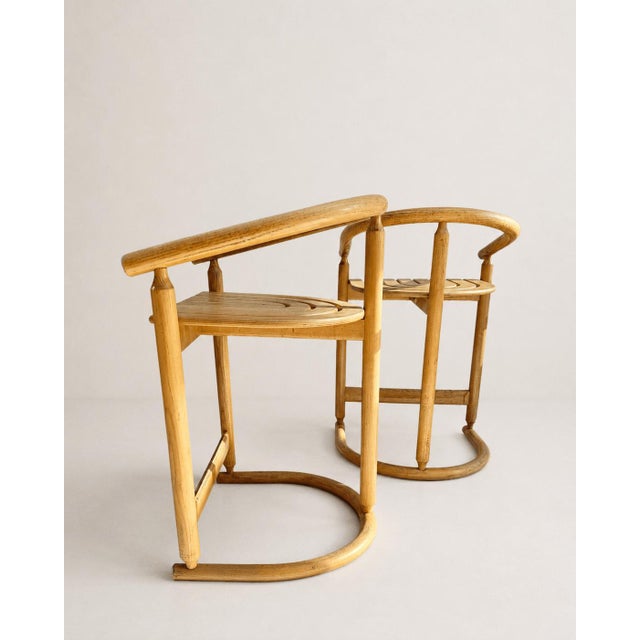 Postmodern Oak Bar Stools by Allmilmö, 1980s, Set of 4 For Sale - Image 4 of 14
