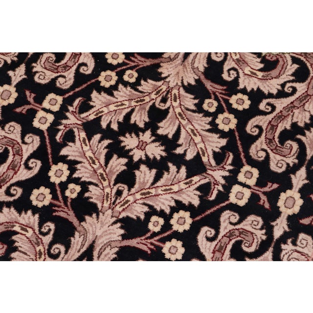 Art Nouveau Inspired 1990's Pak-Persian Black/Tan Wool Rug - 10'1'' X 14'0'' For Sale - Image 4 of 9