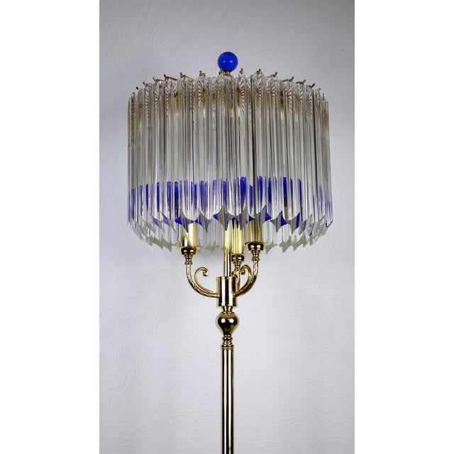 Gold-Plated Brass and Murano Glass Floor Lamp from Venini, 1990s For Sale - Image 3 of 17
