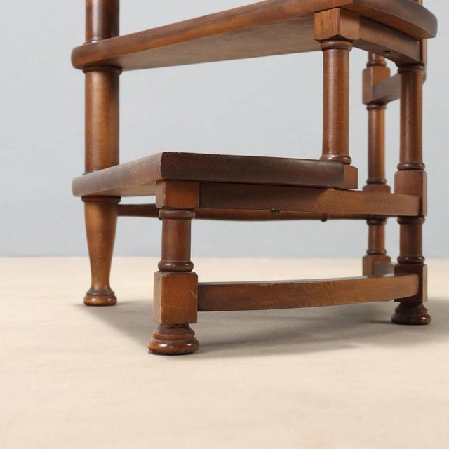 Library Ladder in Walnut-Stained Beech For Sale - Image 6 of 8
