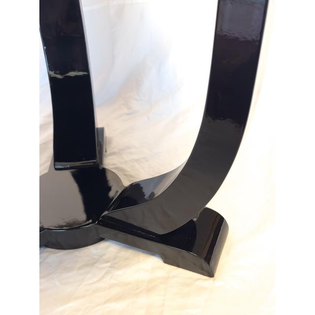 Art Deco Round Pedestal Black Lacquer Table, 1930s For Sale - Image 4 of 12