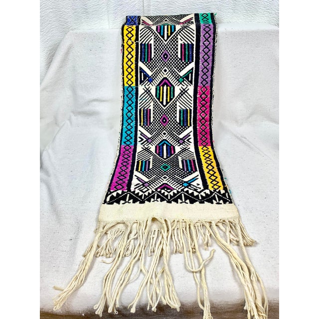 Mid 20th Century Vintage Embroidered Folk Art Style Table Runner For Sale - Image 5 of 11