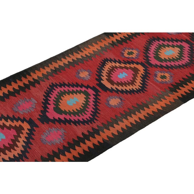 This vintage 4x12 Persian Kilim is a tribal Karadagh rug — named after the mountainous region known for its fabulous...