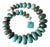 Hubei Turquoise Beaded Necklace With Sterling Silver Turquoise Clasp, 18.5" For Sale