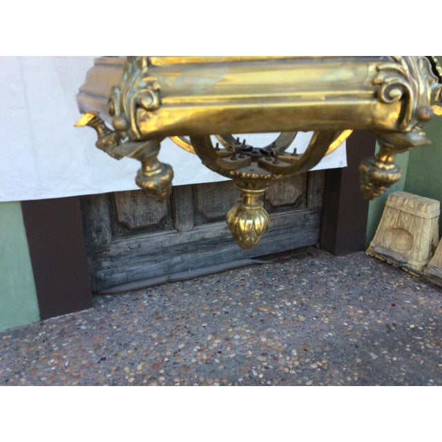 Brass Antique Brass English Hall Lantern For Sale - Image 8 of 10