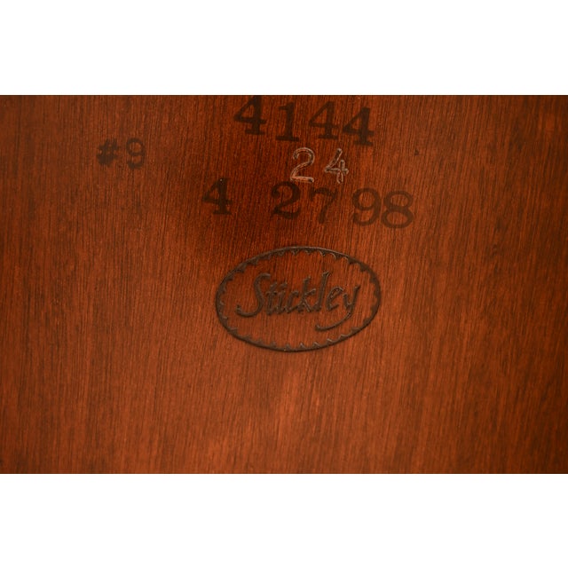 Stickley Georgian Mahogany Pedestal Extension Dining Table, Newly Refinished For Sale - Image 15 of 16