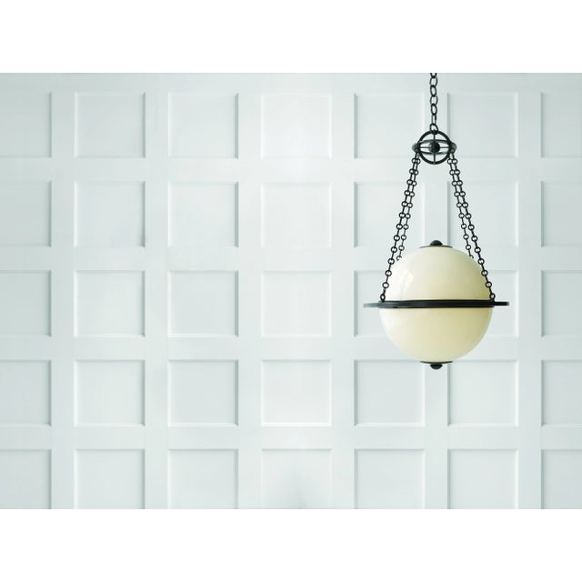 2020s Chapman & Myers for Visual Comfort Signature Modern Globe Lantern in Bronze with White Glass For Sale - Image 5 of 9