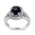 Early 21st Century .925 Sterling Silver Prong Set Natural Oval Shape 9X7 MM Purple Amethyst Solitaire and Diamond Accent Ring - Ring Size 5 For Sale - Image 5 of 7