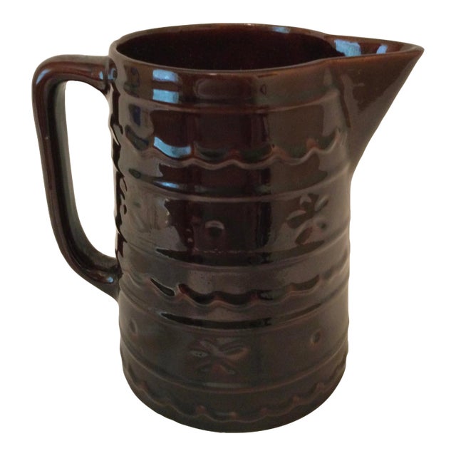 MidCentury Modern Daisy & Dot MarCrest Stoneware Pitcher Chairish