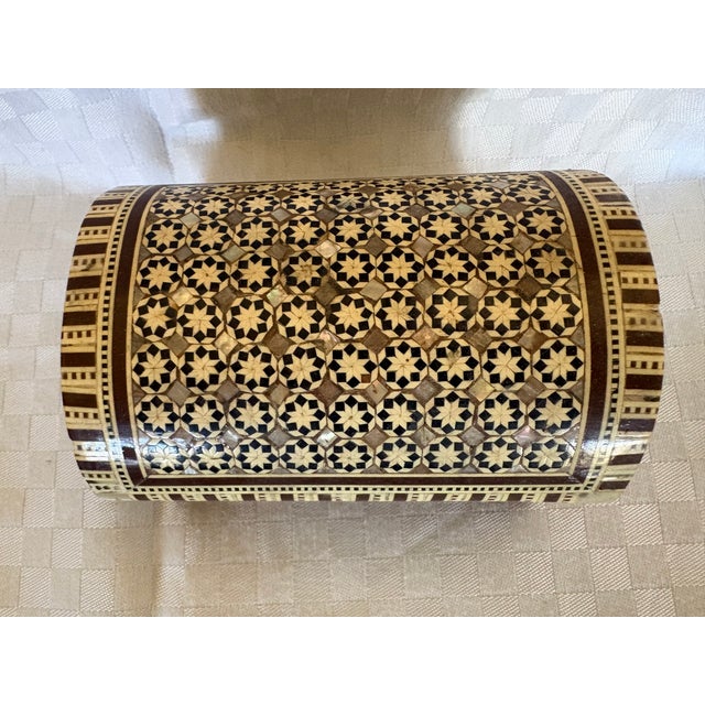 African 1950s Inlaid Domed Box For Sale - Image 3 of 13
