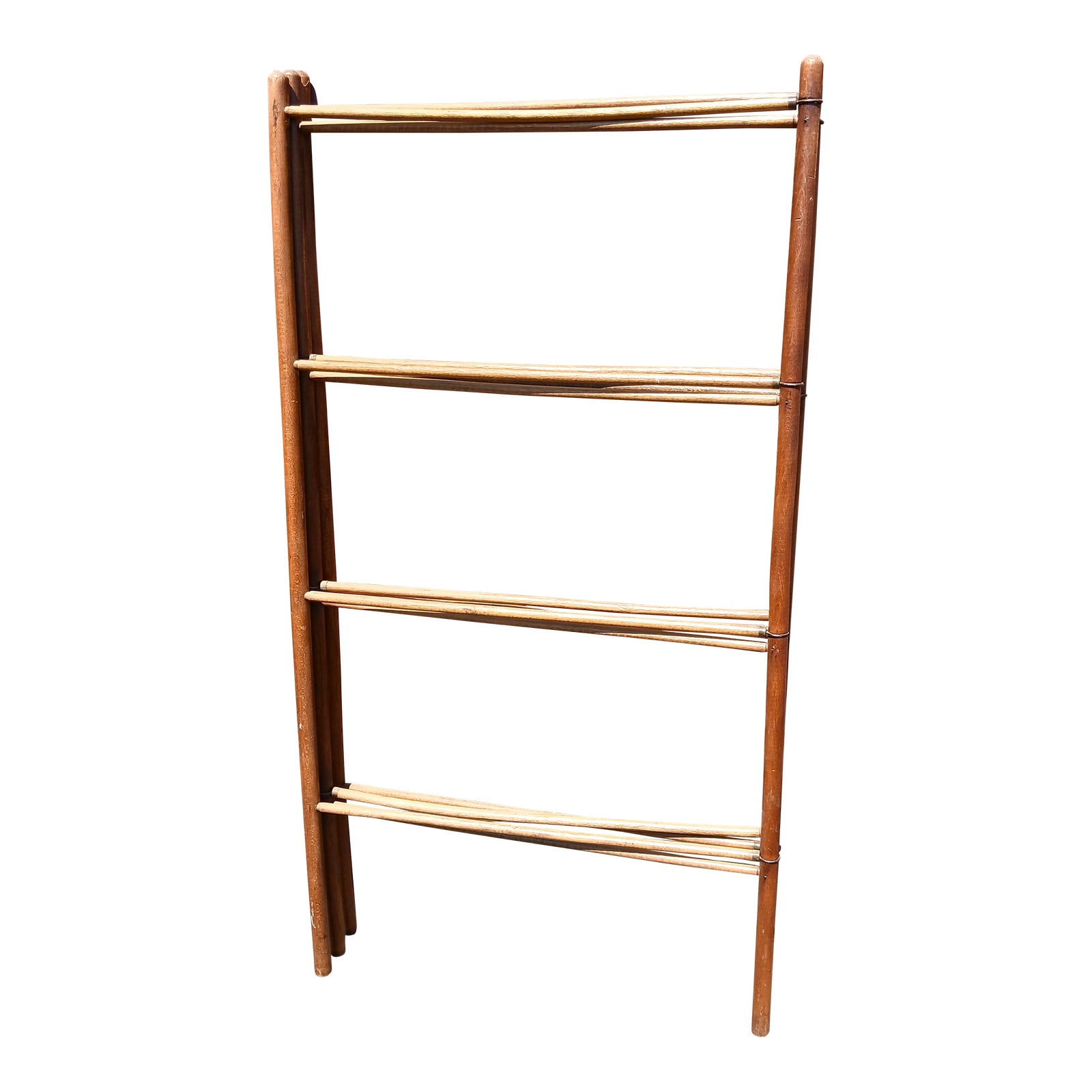 Antique Primitive Fold Up Drying Rack Maple Wood Org Finish 120 in Wide ...