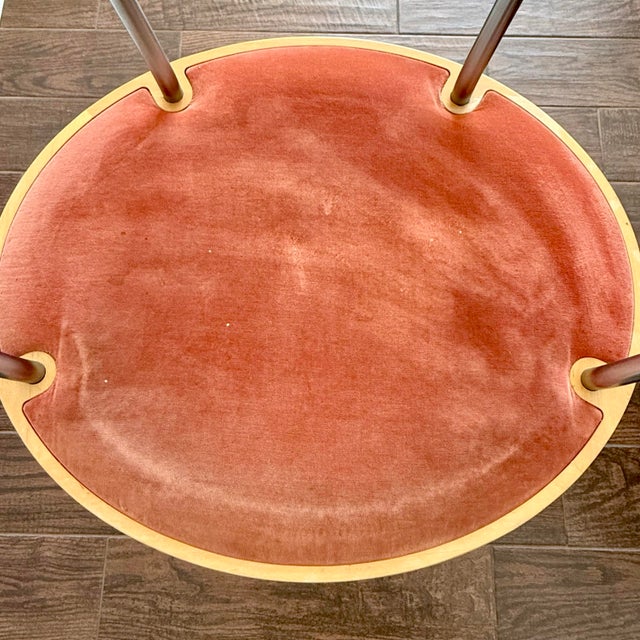 Postmodern Vintage 1998 Knoll Chair by Maya Lin W Bentwood & Velvet 90s VTG For Sale - Image 9 of 12