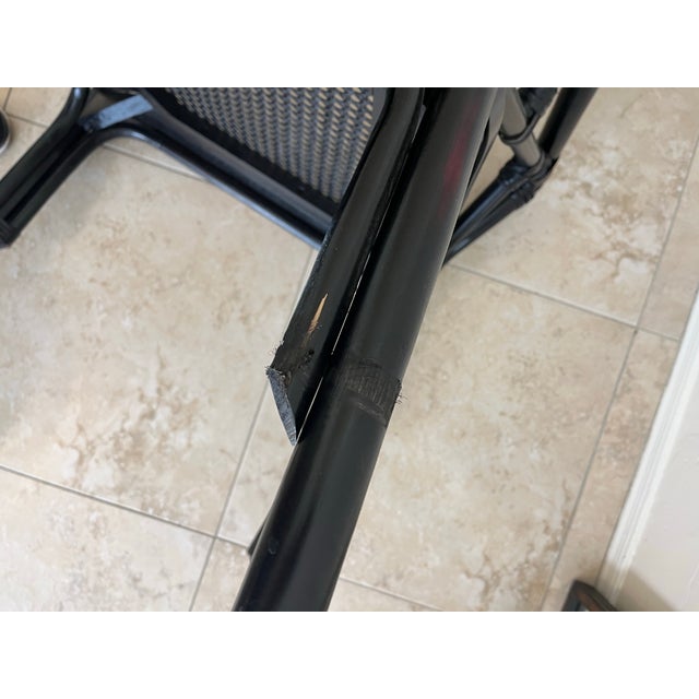 Mid 20th Century Chinese Chippendale Style Black Faux Bamboo Armchair For Sale - Image 11 of 12