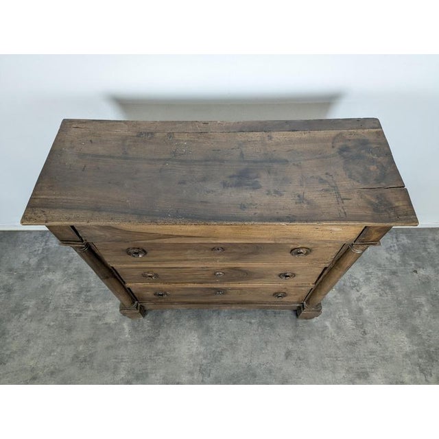 Traditional Empire Style Walnut Chest of Drawers with Detached Columns For Sale - Image 3 of 10