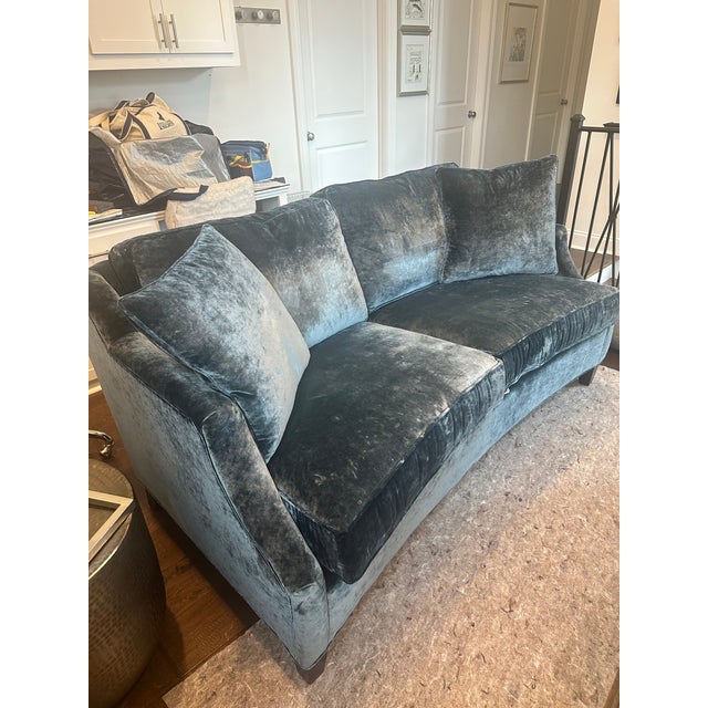 Custom Massoud Blue Velvet Loveseat – Like New Beautiful custom Massoud loveseat upholstered in a rich blue velvet. This...