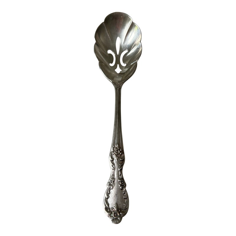 1950's Wm Rogers "grand Elegance" Silver Plated Sugar Sifter Spoon