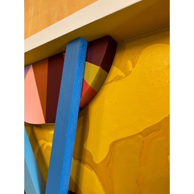 Angela Chrusciaki Blehm Original 3-D Assemblage Art Piece Entitled "Blue Ribbon" by Angela Chrusciaki Blehm For Sale - Image 4 of 9