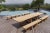 Late 20th Century Vintage XL Teak Bow Trestle Outdoor Dining Table For Sale - Image 5 of 6