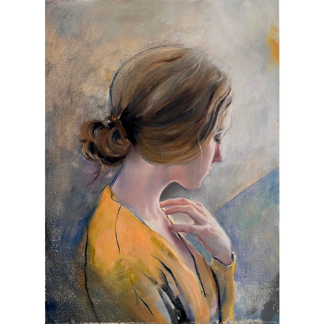 Patience by James Van Fossan | Oil on Linen Portrait of a Woman in Profile For Sale