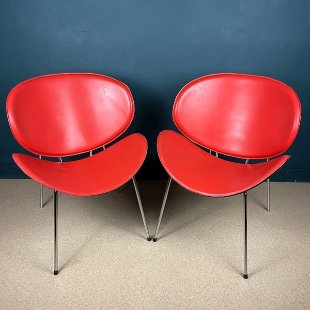 Set of Red Lounge Chairs, Italy, 1990s For Sale - Image 4 of 13