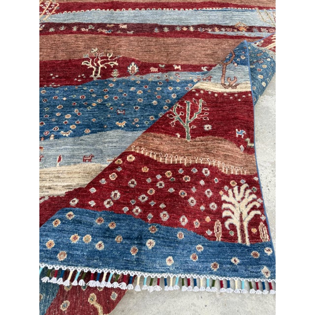 Textile Nomad Carpets Red Fine Hand Knotted Gabbeh Rug, 04'10 X 06'09 For Sale - Image 7 of 10