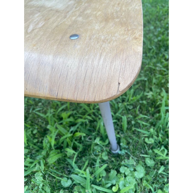 Camel Mid 20th Century American Seating Co. Set of 3 Wooden Classmate Chairs For Sale - Image 8 of 11