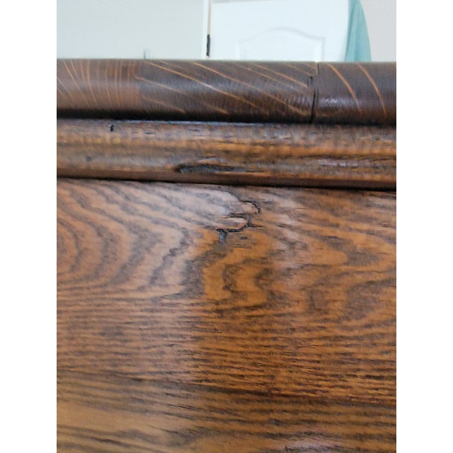 Chestnut Antique Quarter-Sawn Tiger Oak Tall Chest / Highboy, C. 1905–1915, Five Drawer Dresser For Sale - Image 8 of 9